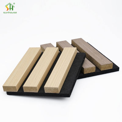 Buy Modern Fluted Slat Wall Panel Soundproof 3D Decorative Oak Acoustic Wood Wall Panels online manufacture