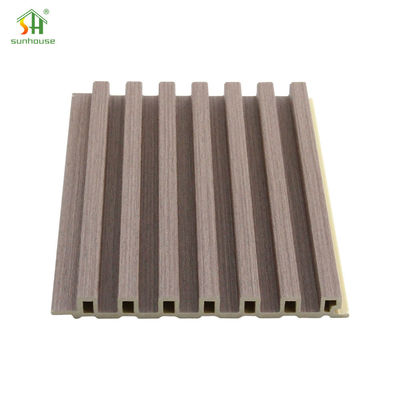Buy Wooden Grain WPC Wall Fluted Panel Waterproof PVC WPC Wall Cladding Wall Decor Panel online manufacture
