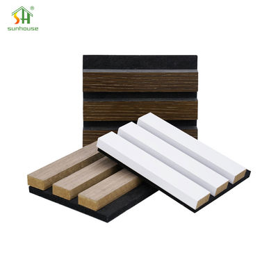 Harga yang bagus Panel Slat Akustik Ringan Ramah Lingkungan Dengan MDF Slats Polyester Foam on line