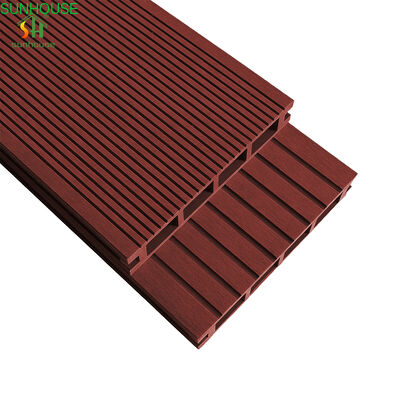 Good price WPC 4 Hole Dual-Face Outdoor Decking 146x24mm Reversible Anti-Slip Wood Plastic Composite Deck Board online
