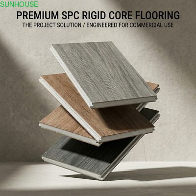 Wood Grain Click Lock Rigid Core SPC Click Flooring Plank for Interior Exterior Decoration Use