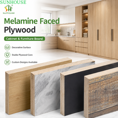 Low Emission Melamine Decorative Plywood Furniture Grade Panel for Cabinets Wardrobes Interior Joinery and Project Supply
