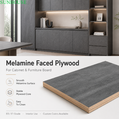Melamine Laminated Plywood Clean Cutting Furniture Panel for Cabinet Making Drilling Routing and Edge Banding