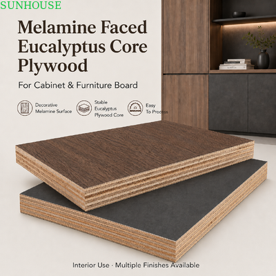 18mm Melamine Faced Plywood Strong Bonding Furniture Board for Cabinets Wardrobes and Interior Furniture