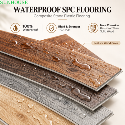 Good price Commercial SPC Click Flooring with 0.3mm 0.5mm 0.7mm Wear Layer Options for Residential and Heavy Traffic Applications online